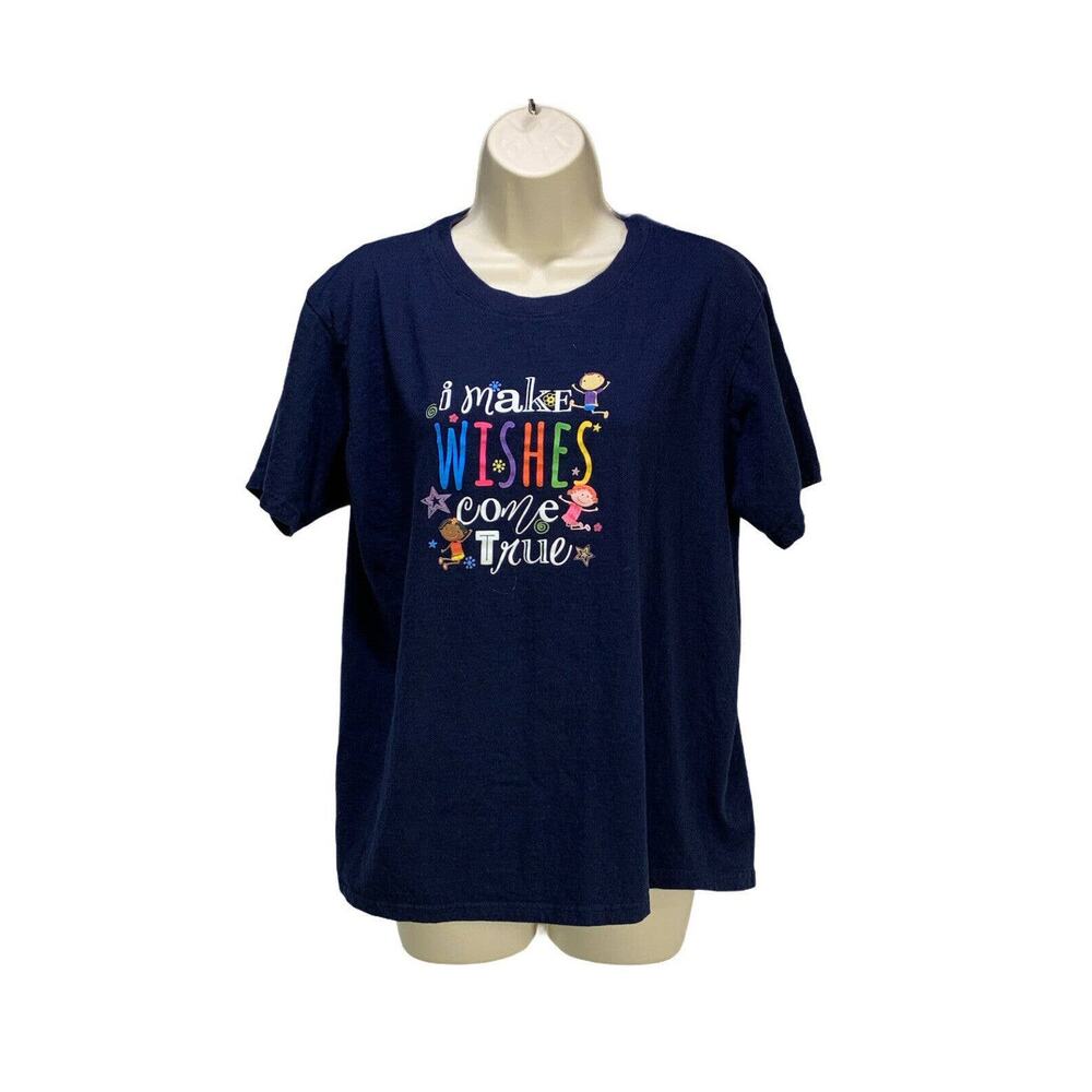 Kids Wish Network Womens T Shirt Size Large Short Sleeve Make Wishes Come True